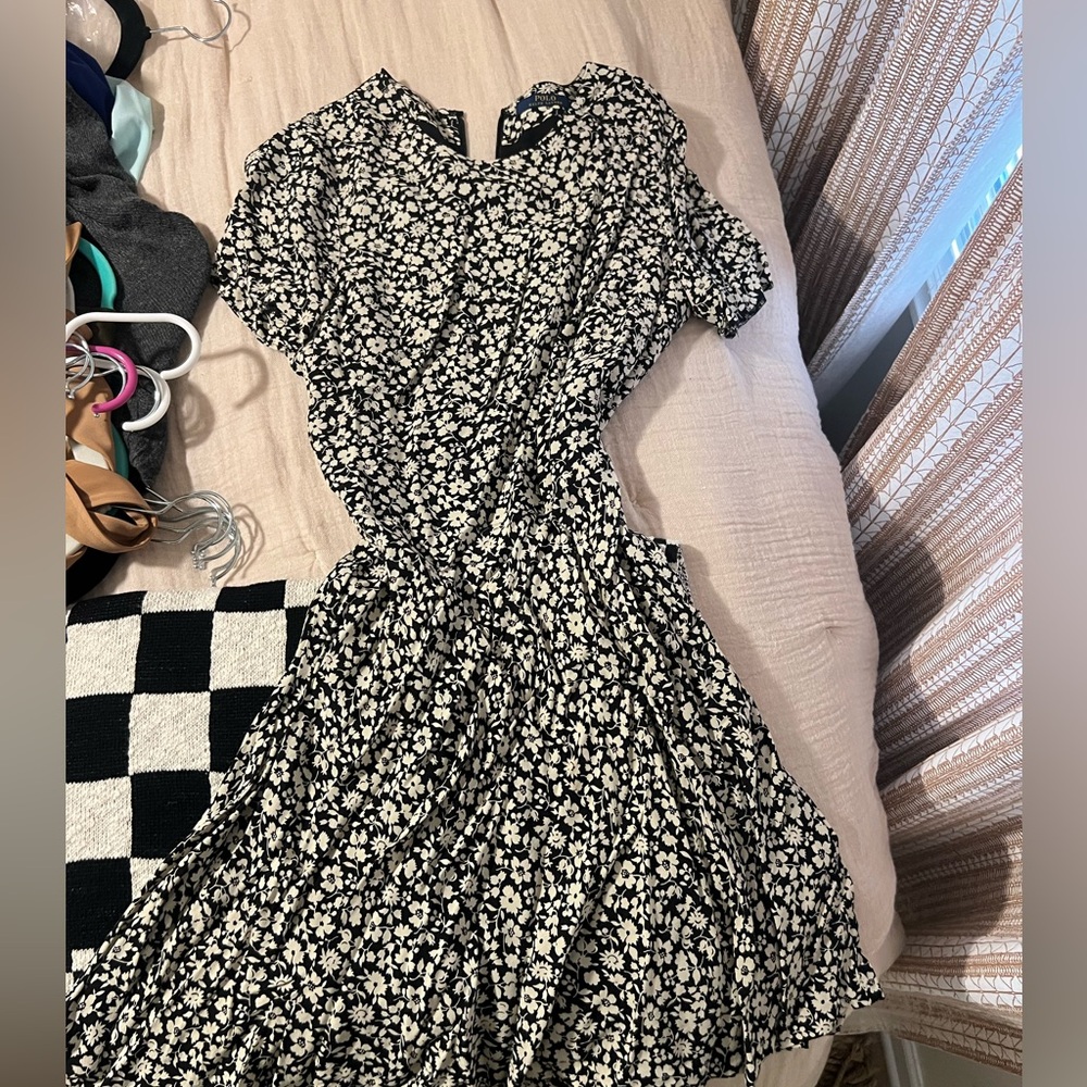 Ralph Lauren black and white floral dress